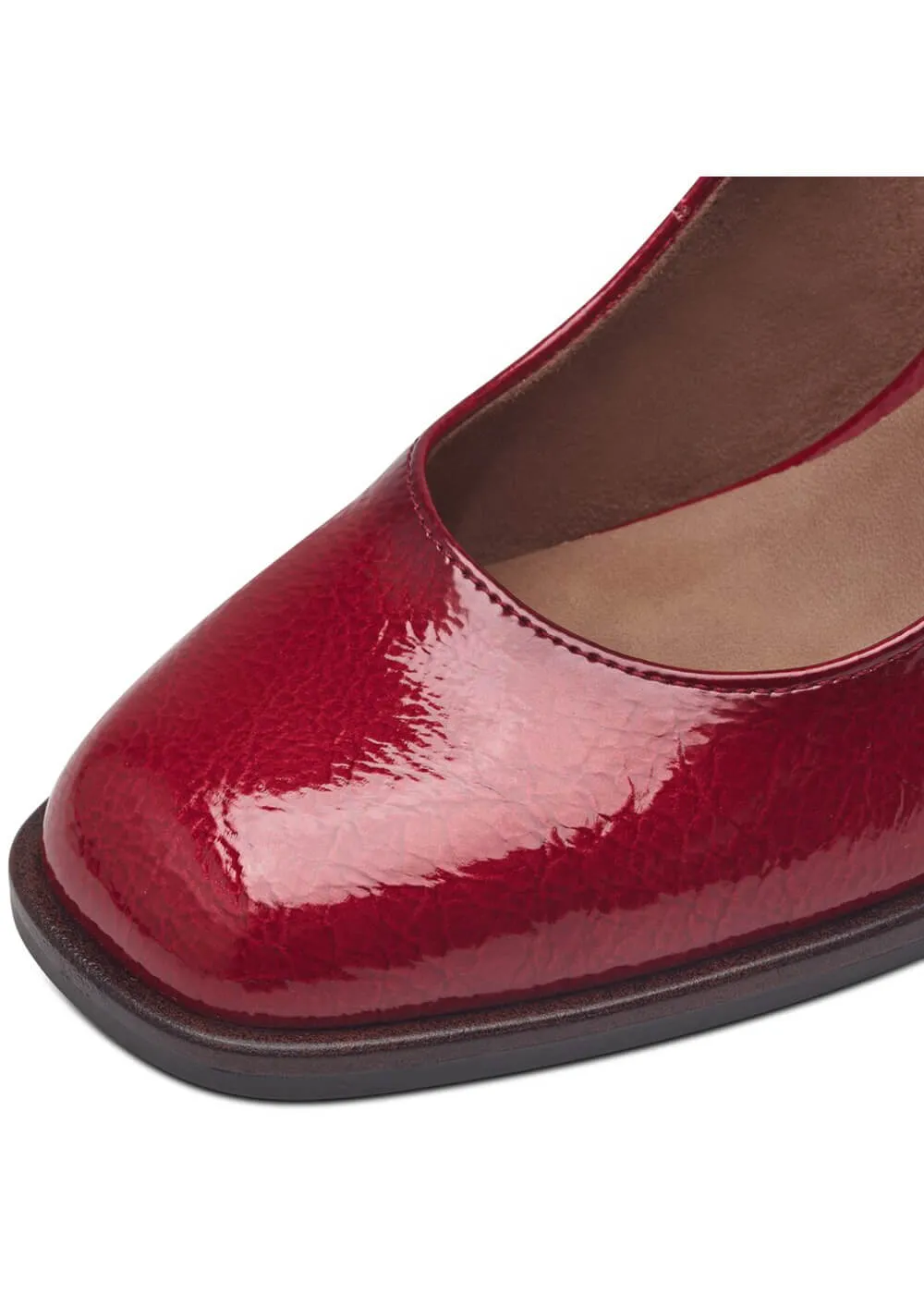 Tamaris Wanda Patent Vegan 60's Pumps Red