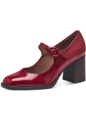 Tamaris Wanda Patent Vegan 60's Pumps Red