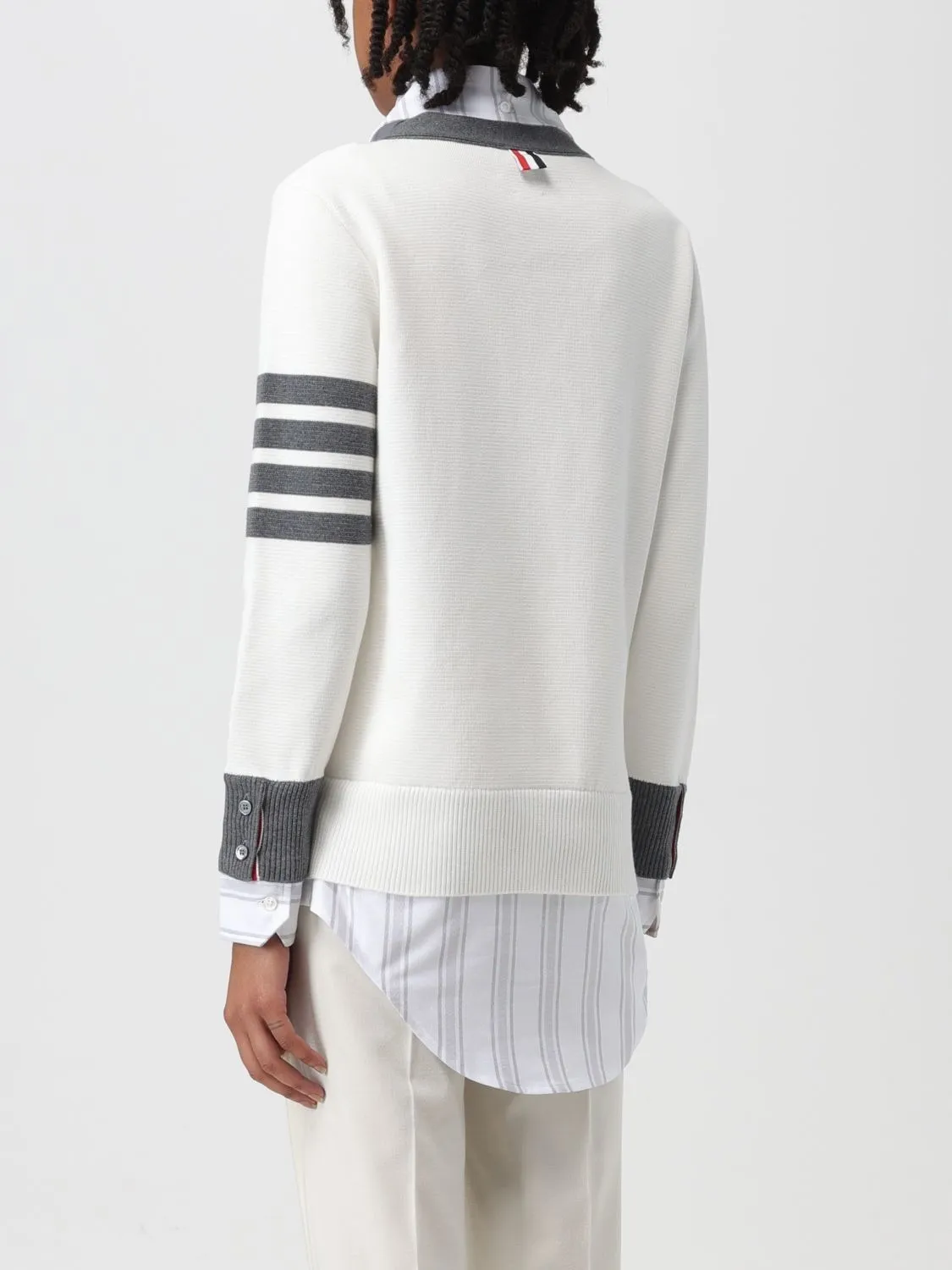 THOM BROWNE  |Stripes Casual Style Unisex Long Sleeves Plain Cotton