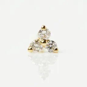 Trilogy Diamond Stud Earring