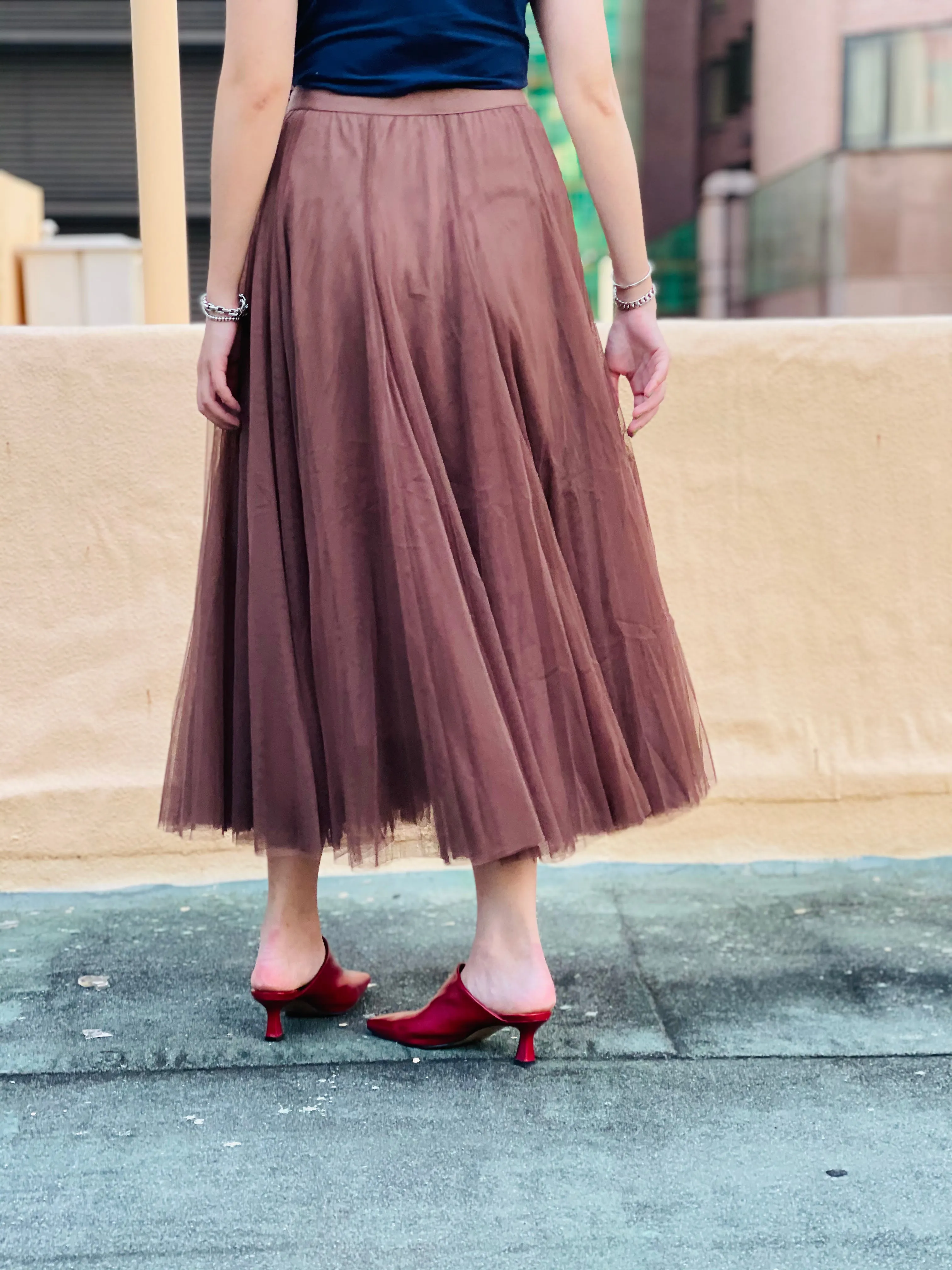 Tulle Skirt Brown