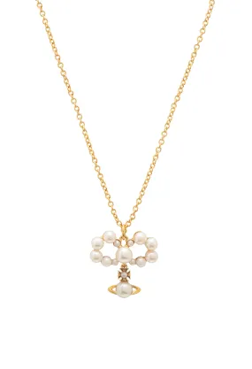 Vivienne Westwood Cream Rose Pearl Viviana Pendant Gold Plated *