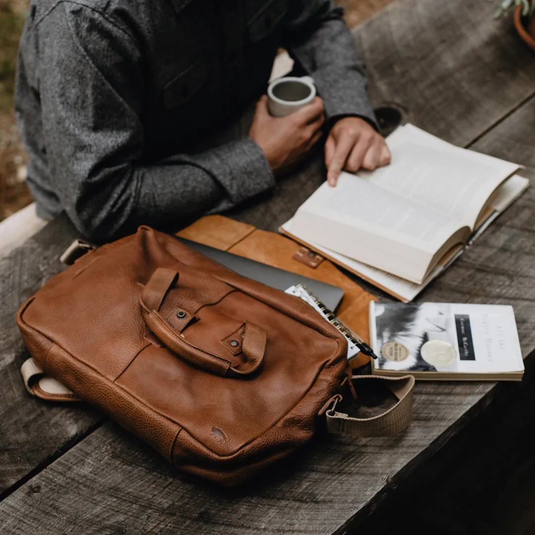 Walker Leather Briefcase Bag | Rustic Tan