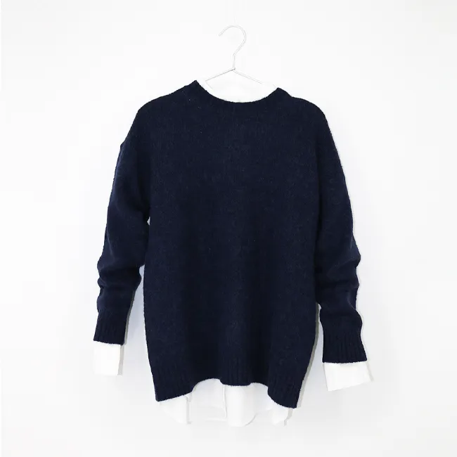 Weekend Max Mara  |Crew Neck Casual Style Nylon Long Sleeves Plain Cotton