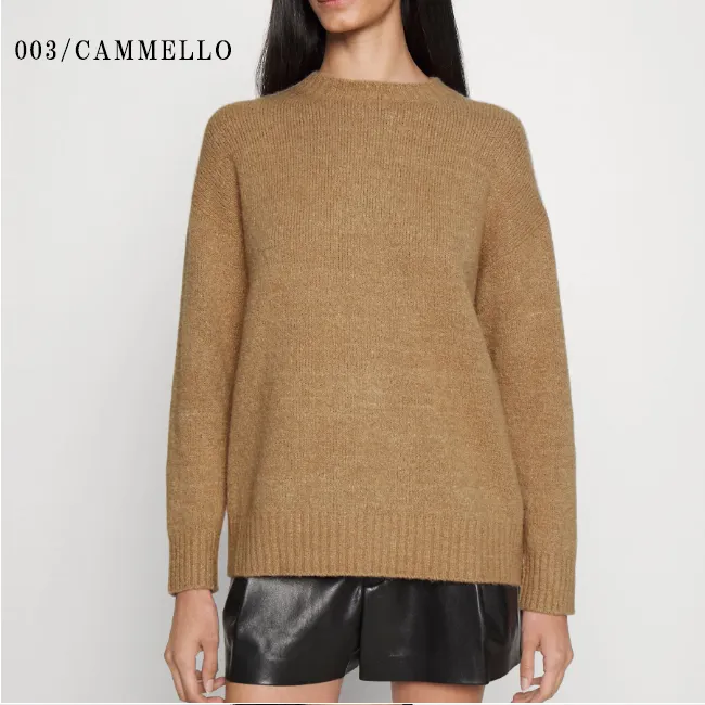 Weekend Max Mara  |Crew Neck Casual Style Nylon Long Sleeves Plain Cotton