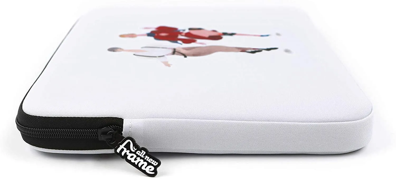 White Dance Graphic iPad 11 13 15 inches Laptop Sleeves Cases Protective Covers Purses Handbags Square Cushion Pouches Designer 