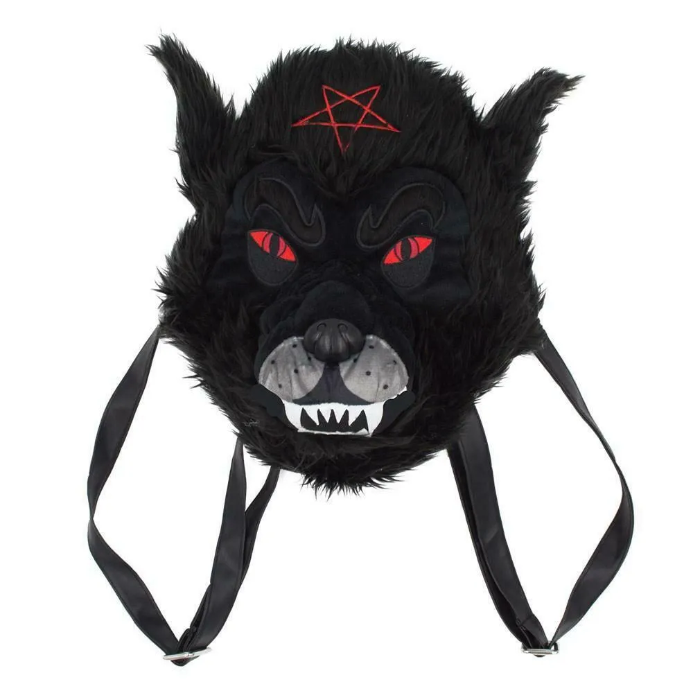 Wolf Head Plush Purse