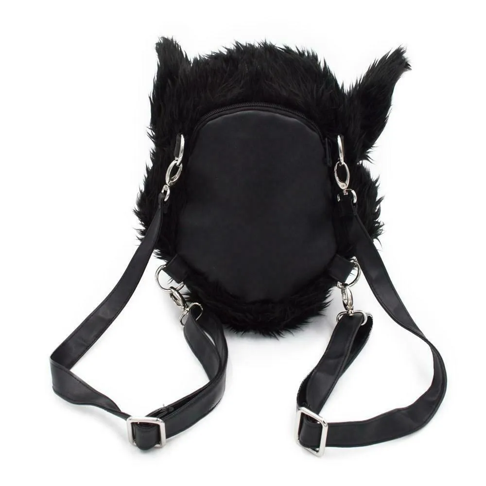 Wolf Head Plush Purse