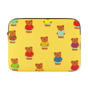 Yellow Bear Graphic Laptop Sleeves 13 15 inch Cases Protective Covers Handbags Square Pouches Designer Artist Prints Cute School