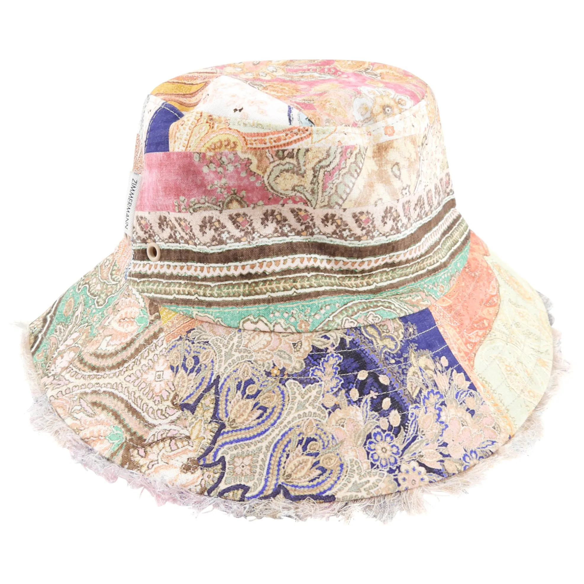 Zimmermann Patch Printed Multi Canvas Sun Bucket Hat - XS