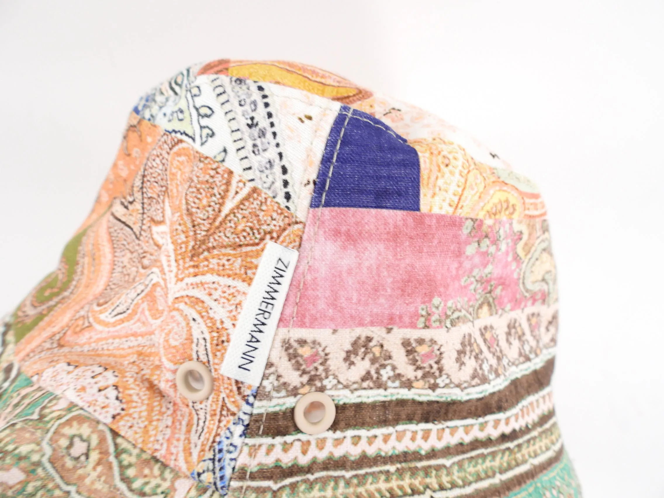 Zimmermann Patch Printed Multi Canvas Sun Bucket Hat - XS